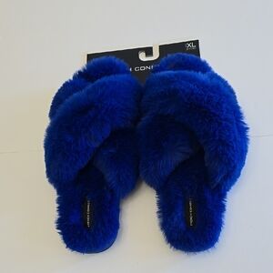 New French Connection Indoor Outdoor Slippers Cushion Blue Size 11-12 XL